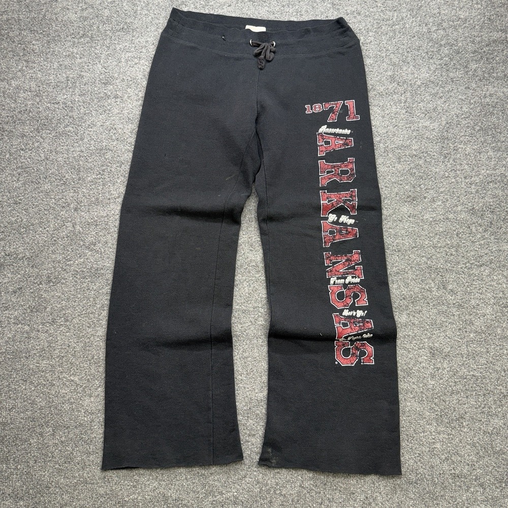 Soffe Sweatpants Women's Baggy Size Large Black Arkansas Razorbacks
